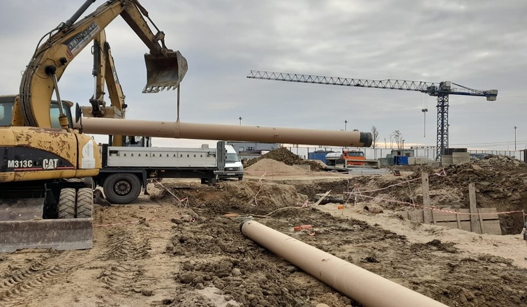 Строительство тепловой сети для подключения объектов.